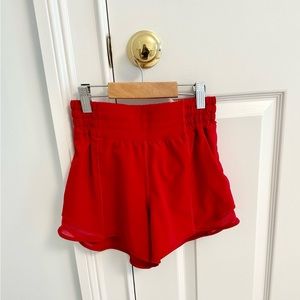 "Lululemon" Red Hotty-Hot Lined Shorts
